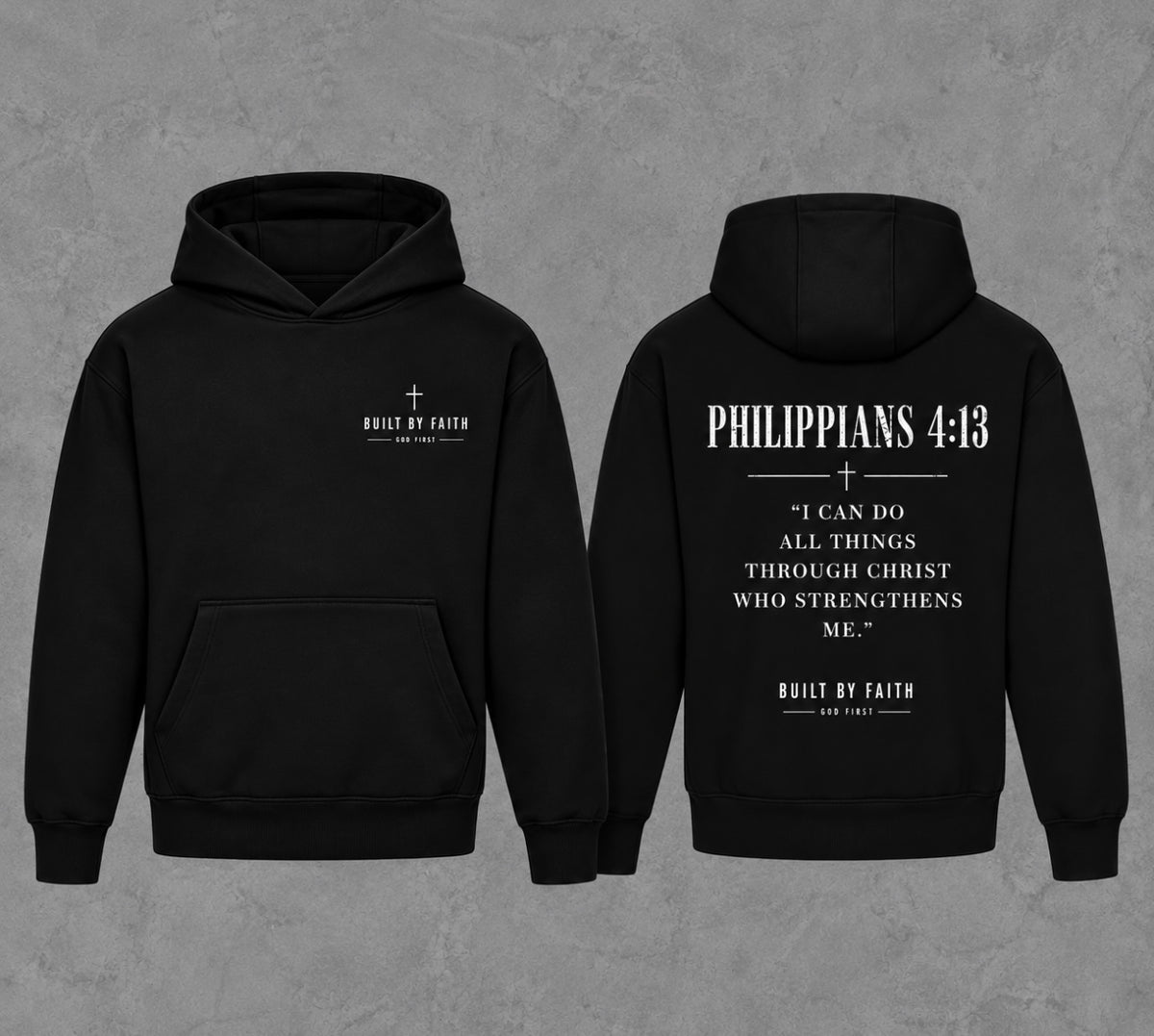 Heavyweight Scripture hoodie Philippians 4:13