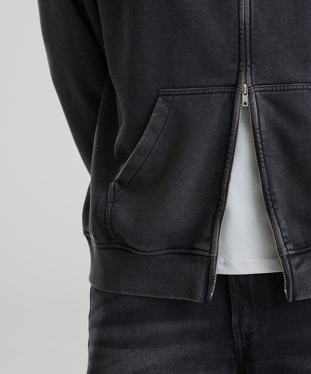 Acid wash zipper