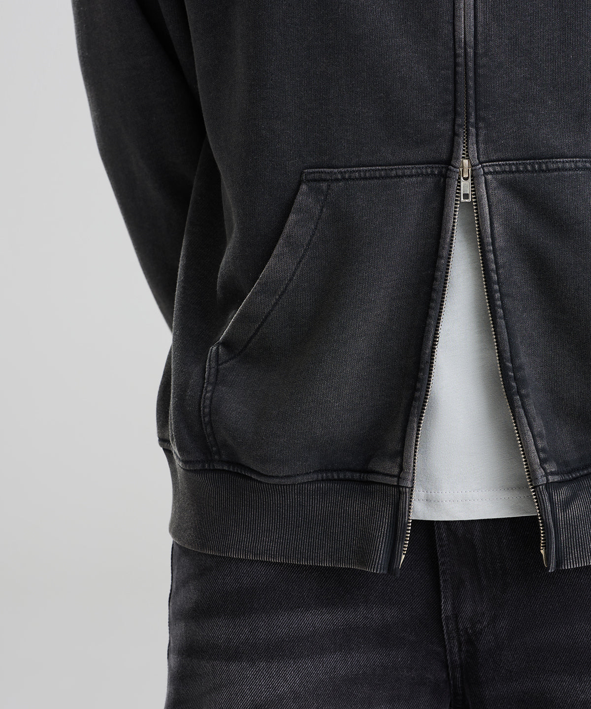 Acid wash zipper