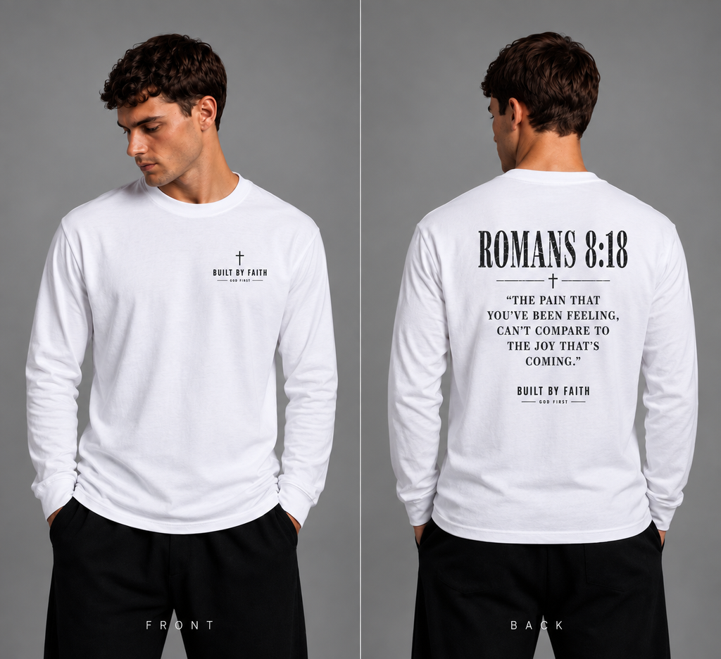 Long sleeve scripted T-shirt Romans 8:18